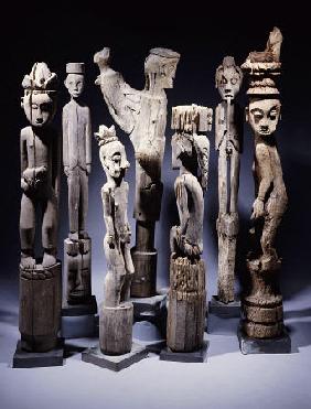 A Group Of Dayak Hampatong  Statues From Borneo