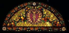 A Leaded And Plated Favrile Glass Window By Tiffany Studios