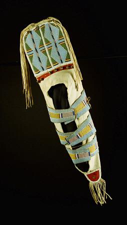 An Important Crow Beaded Hide Cradleboard