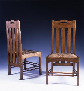 An Oak Dining Chair Designed By Charles Rennie Mackintosh For The Argyle Street Tearooms, Circa 1898