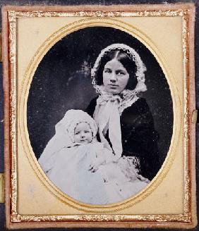 A Quarter Plate Ambrotype Of A Mother And Child