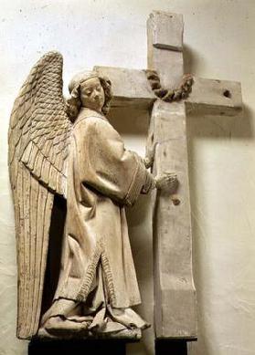 Angel holding a Large Crucifix (plaster)