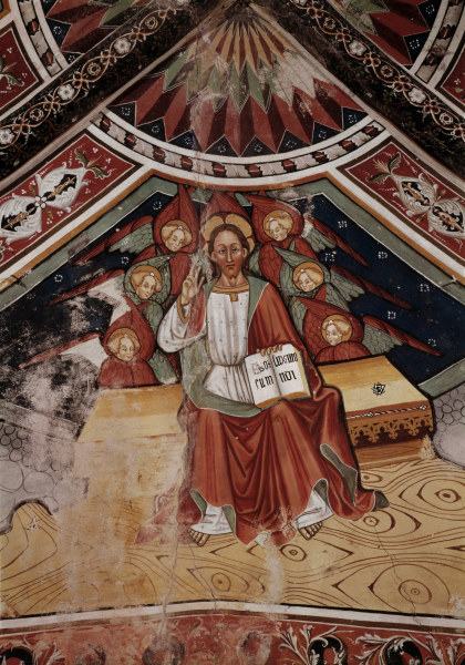 Bastia Mondovì / Blessing Christ, Fresco from 