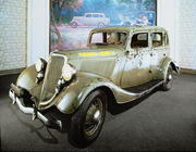Bonnie and Clyde's 'bullet-riddled' Ford Sedan (colour photo)