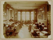 Boy's Recreation Room at the Deaf and Dumb Institution, Derby, 19th century (sepia photo)