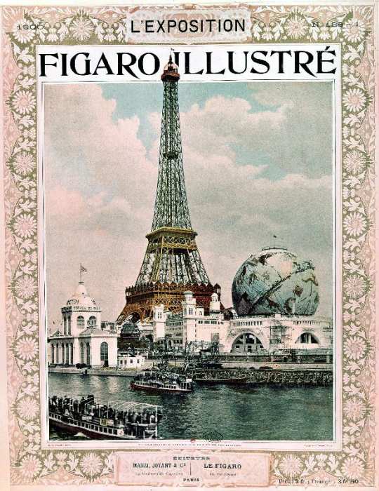 Cover of magazine Le Figaro Illustre : world fair in Paris, 1900 : Eiffel Tower, engraving from 