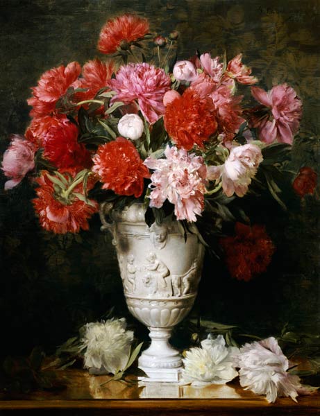 Peonies In A Vase On A Table from 