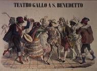 Carnival at the Theatre of S. Gallo and S. Benedetto, 1856 (coloured litho)