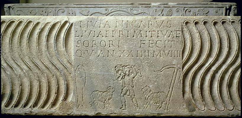 Christian Sarcophagus of Livia Primitiva, Roman (basalt) from 