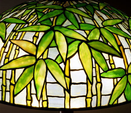 Detail From A ''Bamboo'' Leaded Glass And Bronze Table Lamp, Tiffany Studios from 