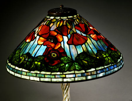 Detail From A ''Poppy'' Leaded Glass And Bronze Table Lamp By Tiffany Studios from 