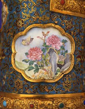 Detail Of An Enamel Cartouche From A Magnificent Imperial Gold, Cloisonne And Beijing Enamel Ewer, D