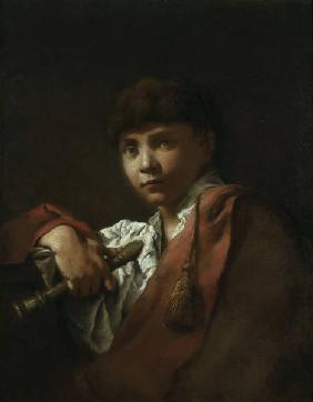 D.Fedeli / Boy with Flute / Paint./ 1750