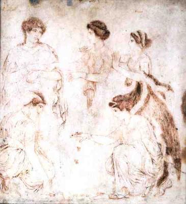 Dice Players, Herculaneum, 1st century AD (encaustic paint on marble) from 