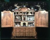 Doll's house cabinet made by Sara Ploos van Amstel (d.1760) 1743 (walnut veneer on oak)