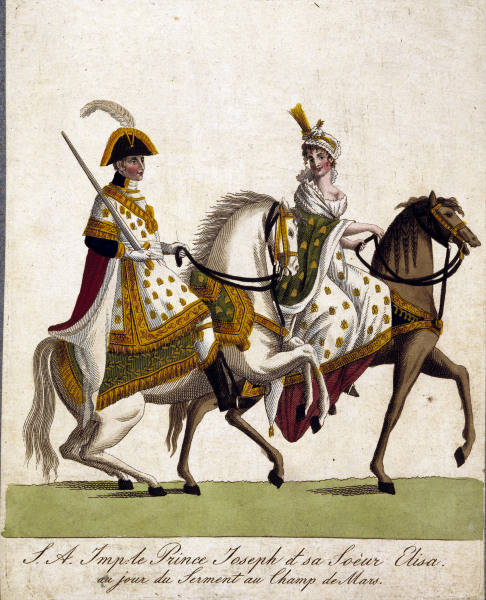 Bonaparte, Elisa, later Baciocchi, 1777-1820, and Bonaparte, Joseph, 1768- 1844 (brother and sister) from 