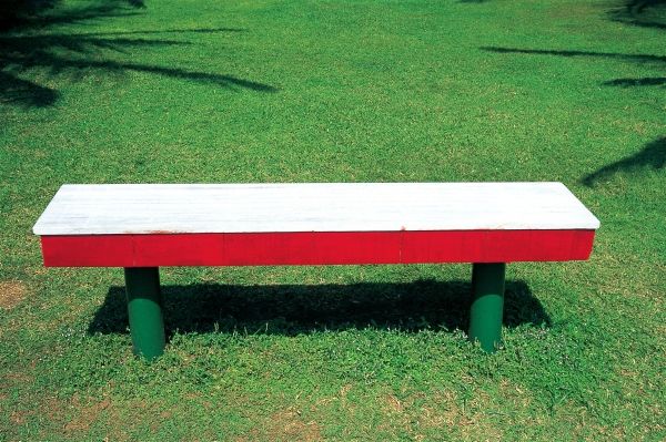 Empty wooden bench in garden (photo)  from 