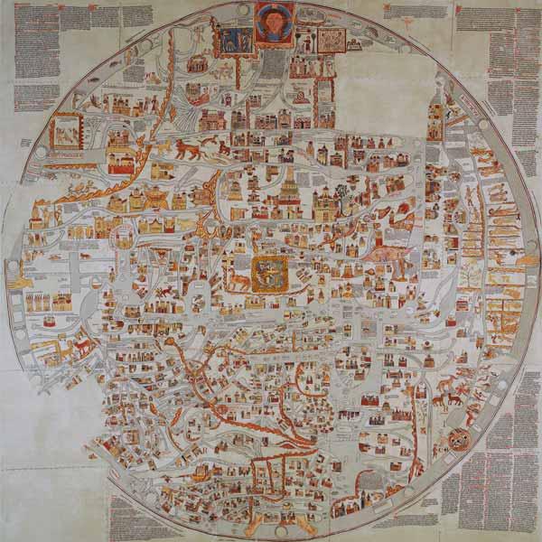 Facsimile copy of the Ebstorf Mappamundi, made for the convent at Ebstorf, near Luneberg, c.1339 (de