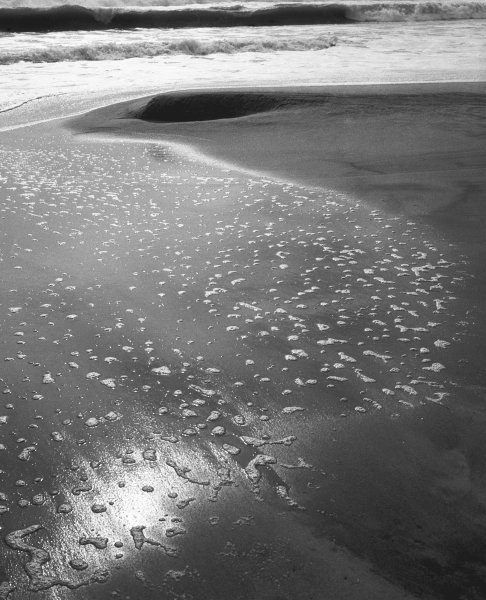 Foam on sand, Porbandar (b/w photo)  from 