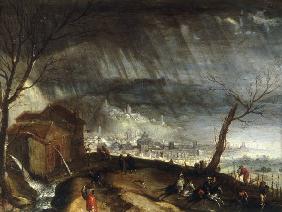 Thunderstorm Landscape /Flemish.Ptg./C17