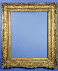 French Louis XIV carved and gilded frame with shell carved acanthus strapwork running to anthemion c