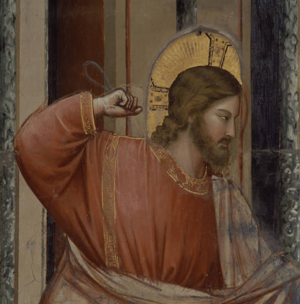 Giotto, Marchands chasses du temple,Det. from 