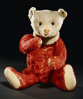 Gilbert -  A Rare Steiff Dolly Bear With A Red Mohair Body And A White Face