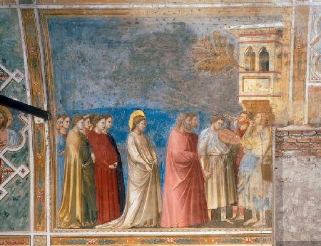 Giotto di Bondone, c.1266-1337, and his studio. - ''The Wedding Procession of Mary'', 1303/05. - Fre