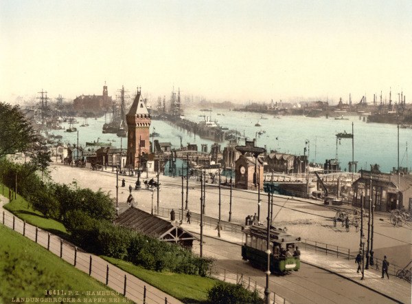Hamburg Harbour, Landing Stage from 