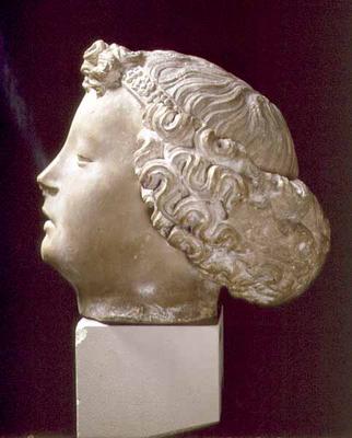 Head of an angel, side view (stone) from 