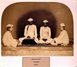 Hindu Brahmins in Delhi, 19th century (sepia photo)