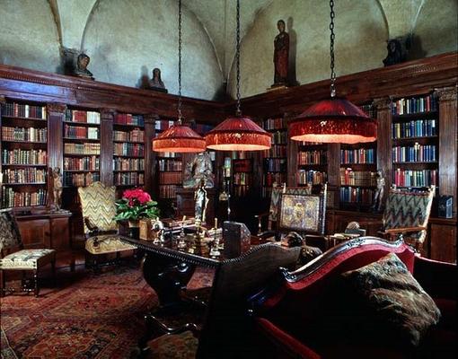 Interior of the Library, residence of Sir Harold Acton (photo) from 