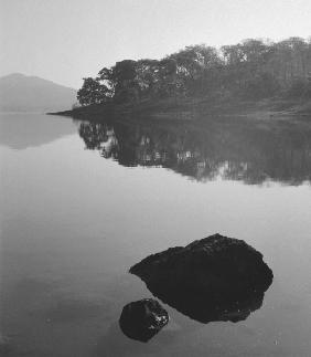 Lake tulsi in summer, Bombay Mumbai (b/w photo) 