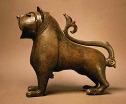 Lion with articulated tail, Islamic, from Spain, Umayyad Period, 12th to 13th century (cast and engr from 