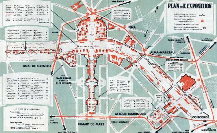 Map of the world fair, Paris from 