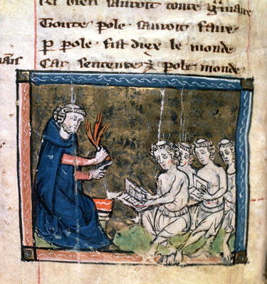 Ms 2200 f.57v The teaching of Grammar, from a collection of scientific, philosophical and poetic wri from 