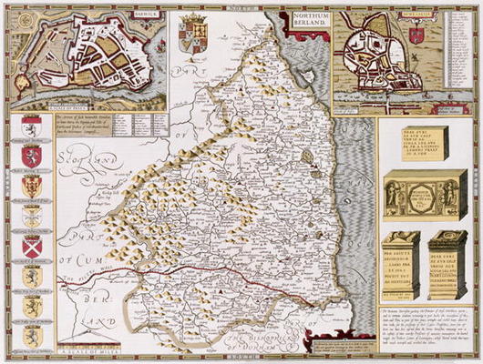 Northumberland, engraved by Jodocus Hondius (1563-1612) from John Speed's 'Theatre of the Empire of from 
