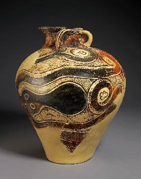 Pottery Jar with Octopus Design, Knossos, Crete, Late Minoan period II, c.1450-1400 BC (painted eart