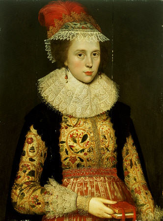 Portrait Of Margaret Layton Of Rawdon (1579-1662), Half Length, In An Elaborately Embroidered Double from 