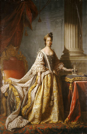 Portrait Of Queen Charlotte (1744-1818), Wife Of King George III, Full Length In Robes Of State from 