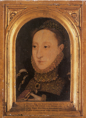 Portrait Of Queen Elizabeth I, Bust-Length, Holding A Prayer Book from 