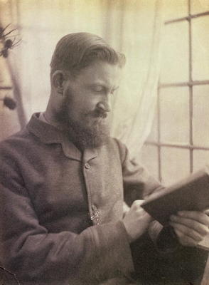 Portrait of George Bernard Shaw (1856-1950) as a Young Man, 1910 (sepia photo) from 