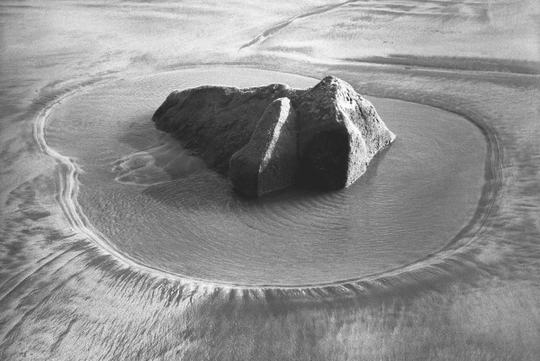 Rock on sand, Porbandar (b/w photo)  from 