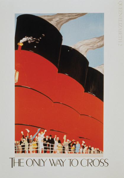 Poster advertising the RMS Queen Mary from 