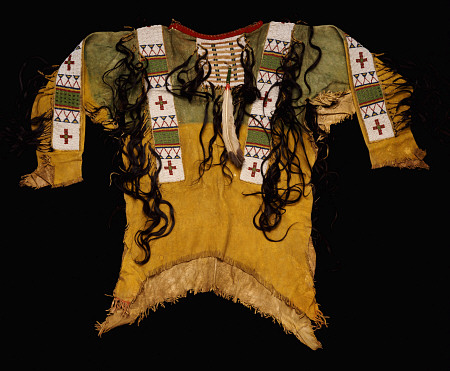 Sioux Beaded And Fringed Hide Warrior''s Shirt from 