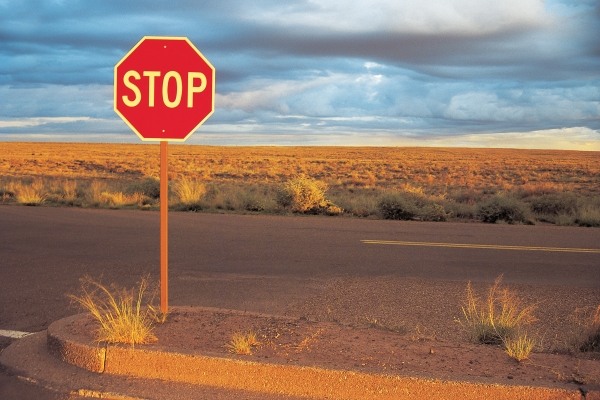 Stop sign at road (photo)  from 