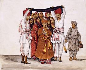 Scenes From A Marriage Ceremony: The Wedding Feast; Kutch School, Circa 1845