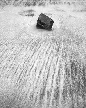 Stone on sand, Porbandar (b/w photo) 