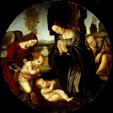 The Holy Family With The Infant Saint John The Baptist And An Angel In A Landscape from 