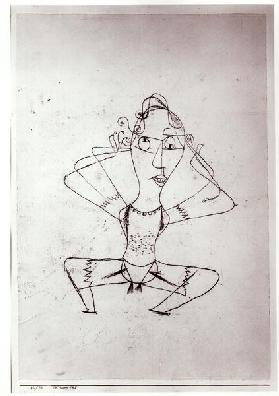 The trombone sounds, 1921 (no 110) (oil transfer drawing on paper on carboard) (b/w photo) 
